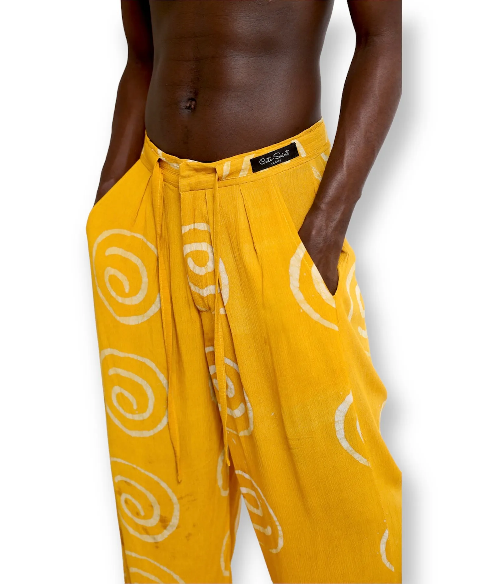 Yellow Baggy Cotton Trouser by Branco.