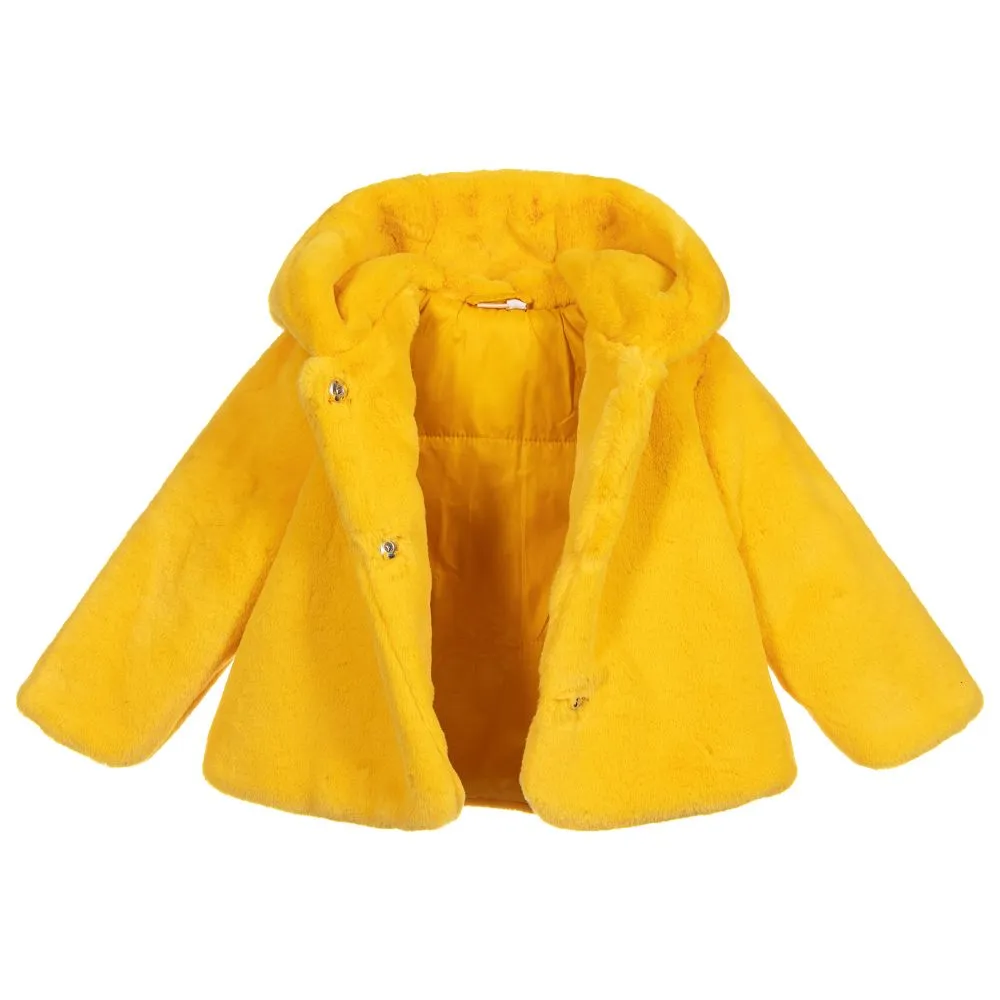 Yellow Faux Fur Baby Jacket