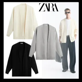 ZARA Plain Logo Cardigans