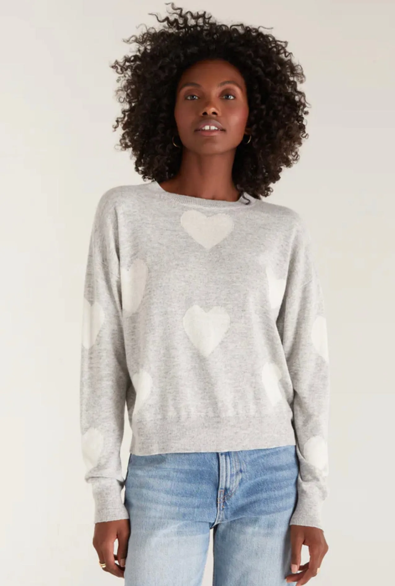 ZSUPPLY HEART PRINT SWEATER